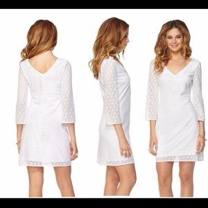 Lilly Pulitzer Alden White Lace V Neck Dress Large